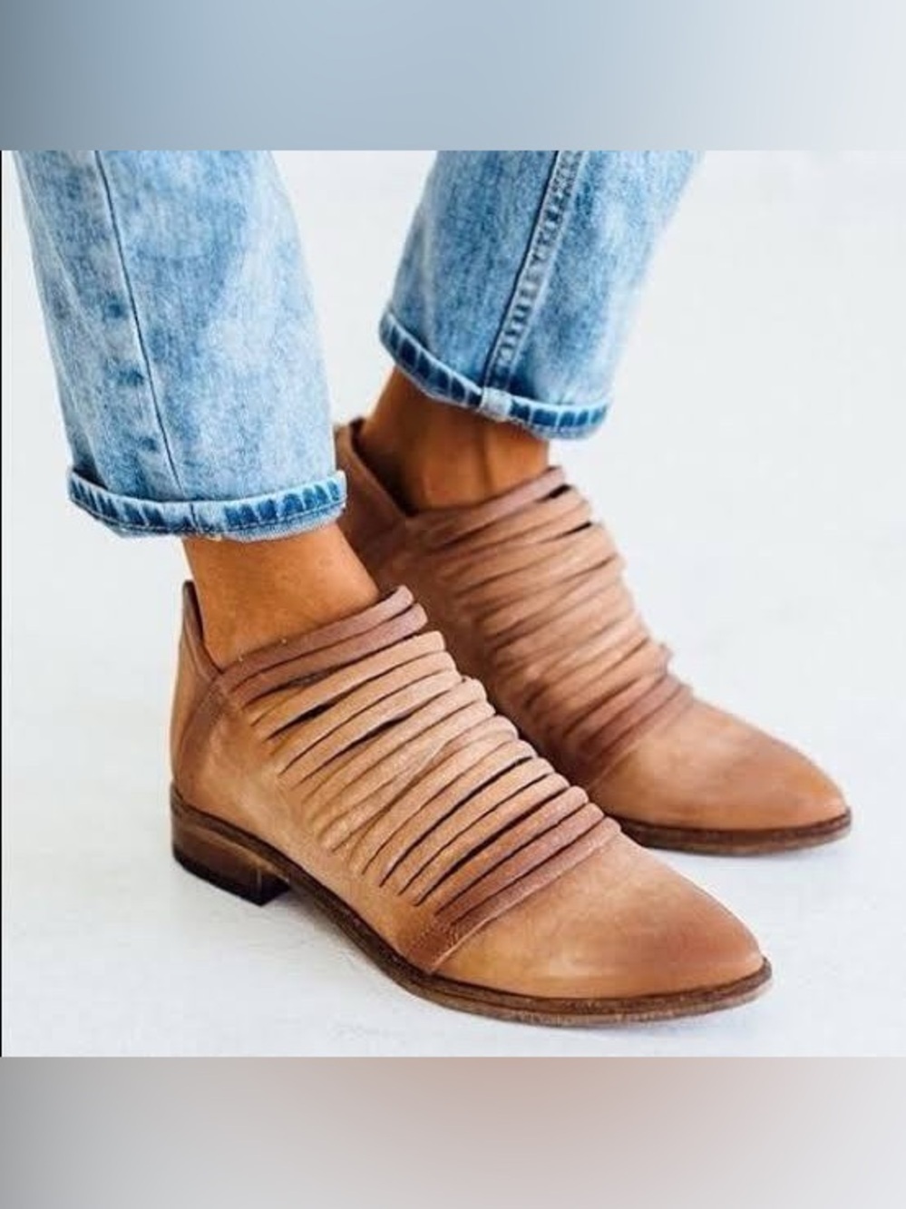 Free People Brown Lost Valley Strappy Ankle Boot Size: 5.5